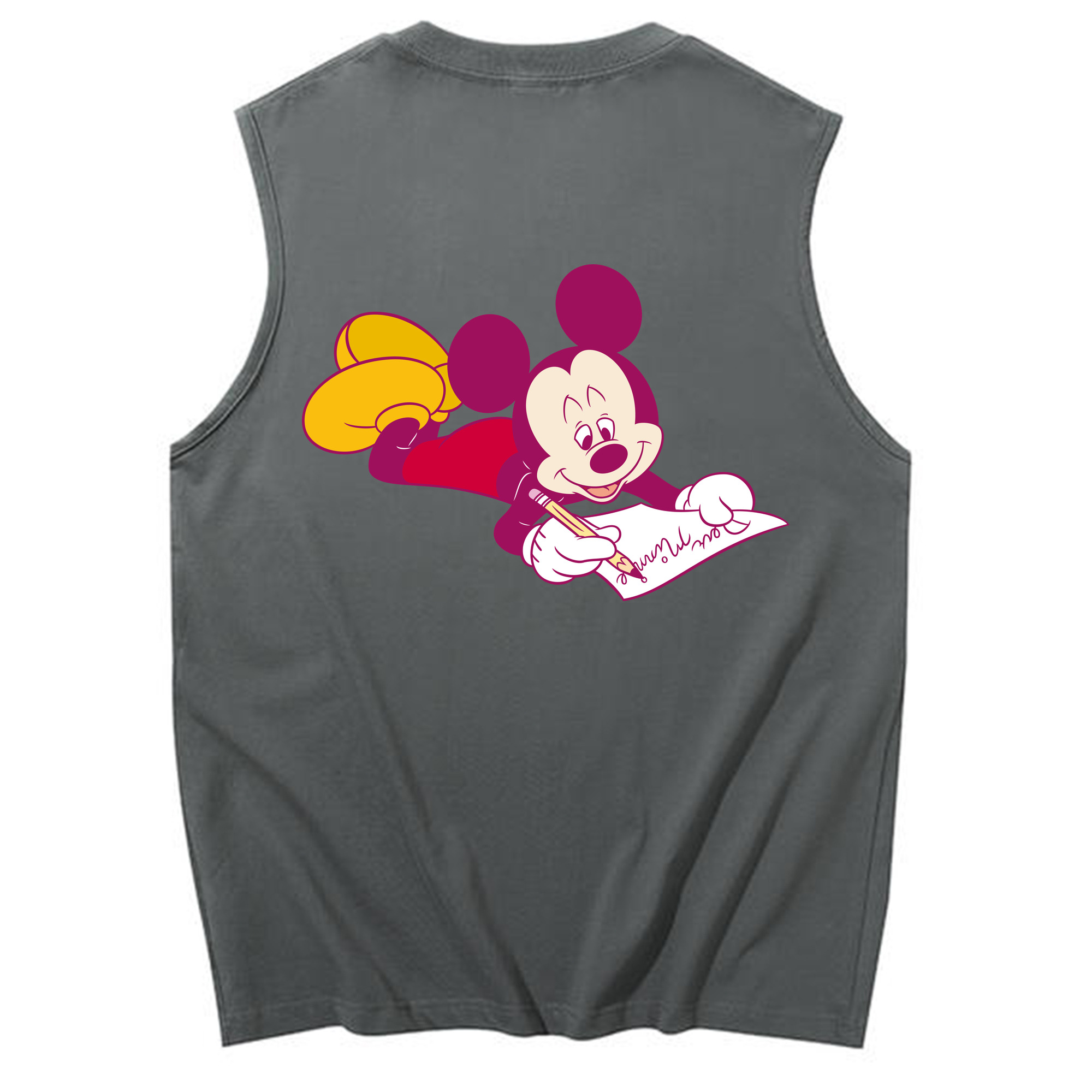 ミッキーマウス Mickey Mouse コットン100％タンクトップ（背面プリント）